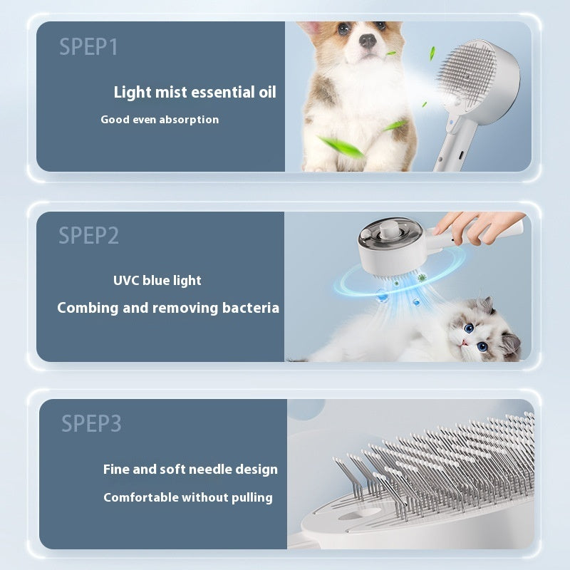 Brosse Vapeur Auto-Nettoyante pour Chien & Chat