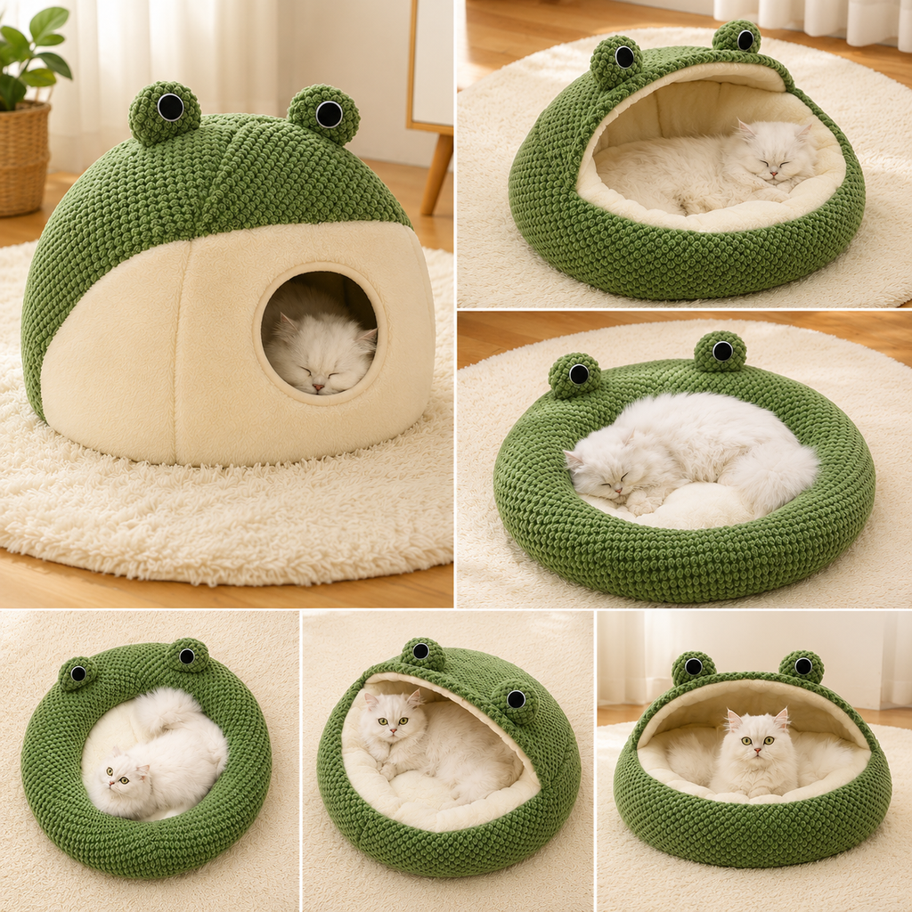 Lit Grenouille Cocooning pour Chat & Petit Chien