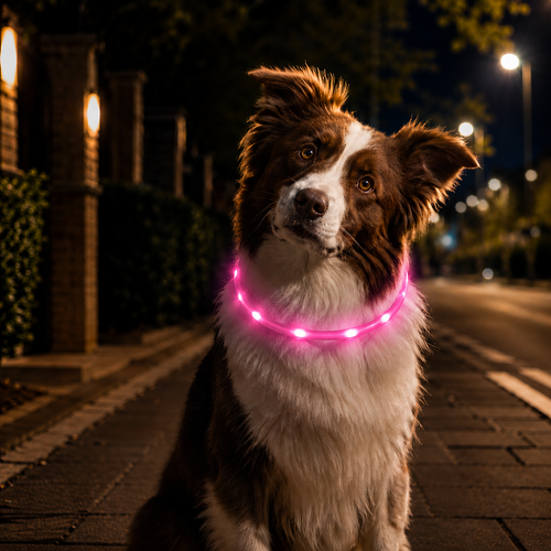 Collier LED Lumineux pour Chien — Sécurité Nocturne
